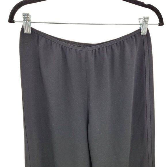 Anne Klein High-rise Wide Leg Dress Pants S Black Elastic Waist Cocktail Evening - Picture 6 of 12